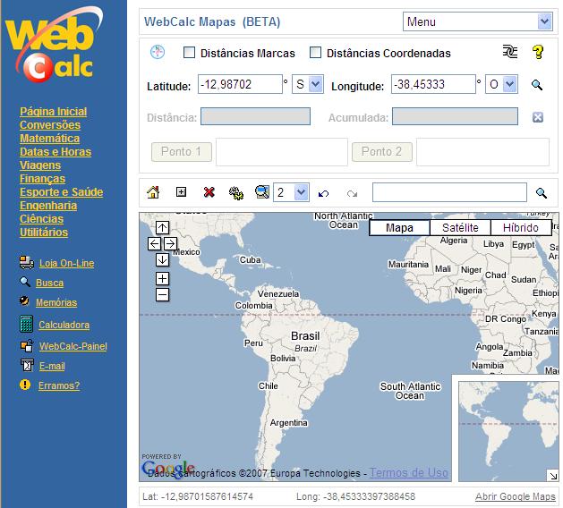 WebCalc Mapas